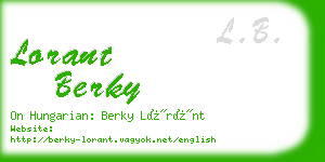 lorant berky business card